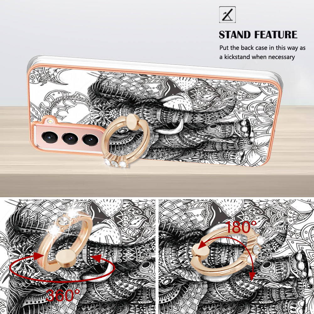 YB IMD Series-20 Style D For Samsung Galaxy S21 FE 5G 2.0mm Protective TPU Cover IMD Kickstand Electroplated Phone Case YB IMD Series-20 Style D For Samsung Galaxy S21 FE 5G 2.0mm Protective TPU Cover IMD Kickstand Electroplated Phone Case